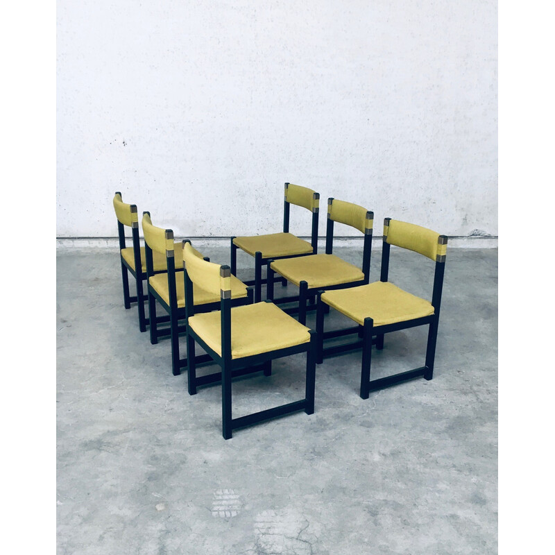Set di 6 sedie da pranzo del Medioevo di J. Batenburg per Mi, Belgio 1969