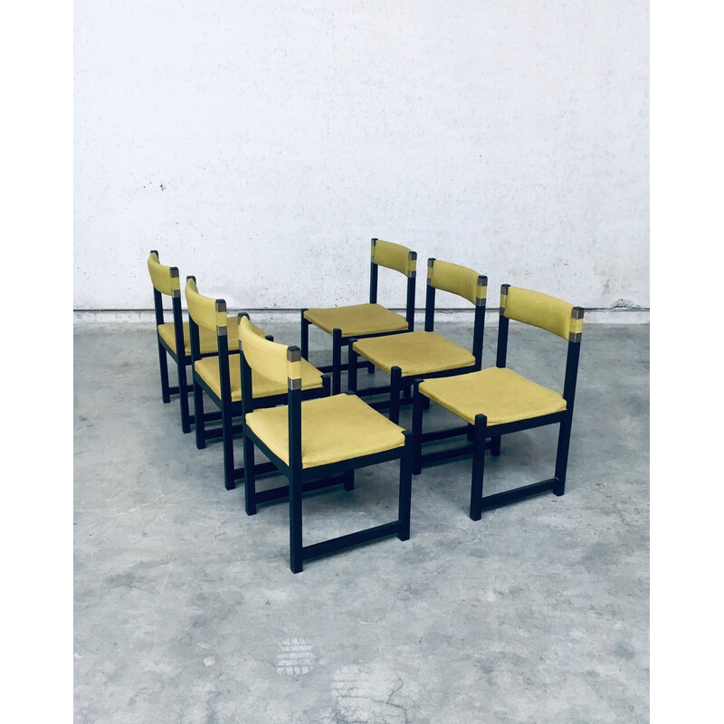 Set of 6 midcentury dining chairs by J. Batenburg for Mi, Belgium 1969