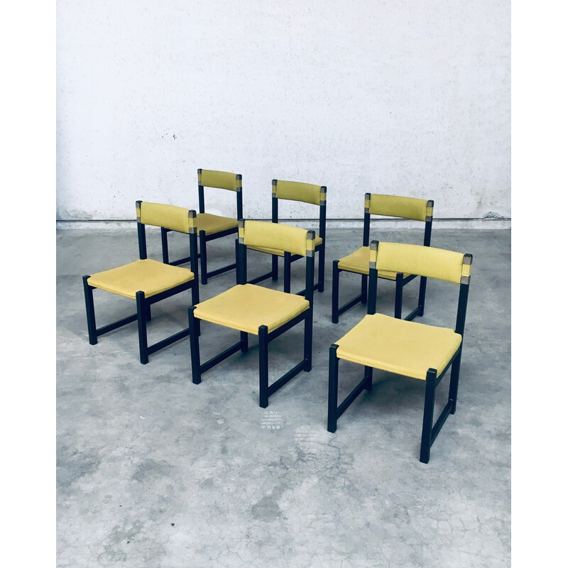 Set of 6 midcentury dining chairs by J. Batenburg for Mi, Belgium 1969