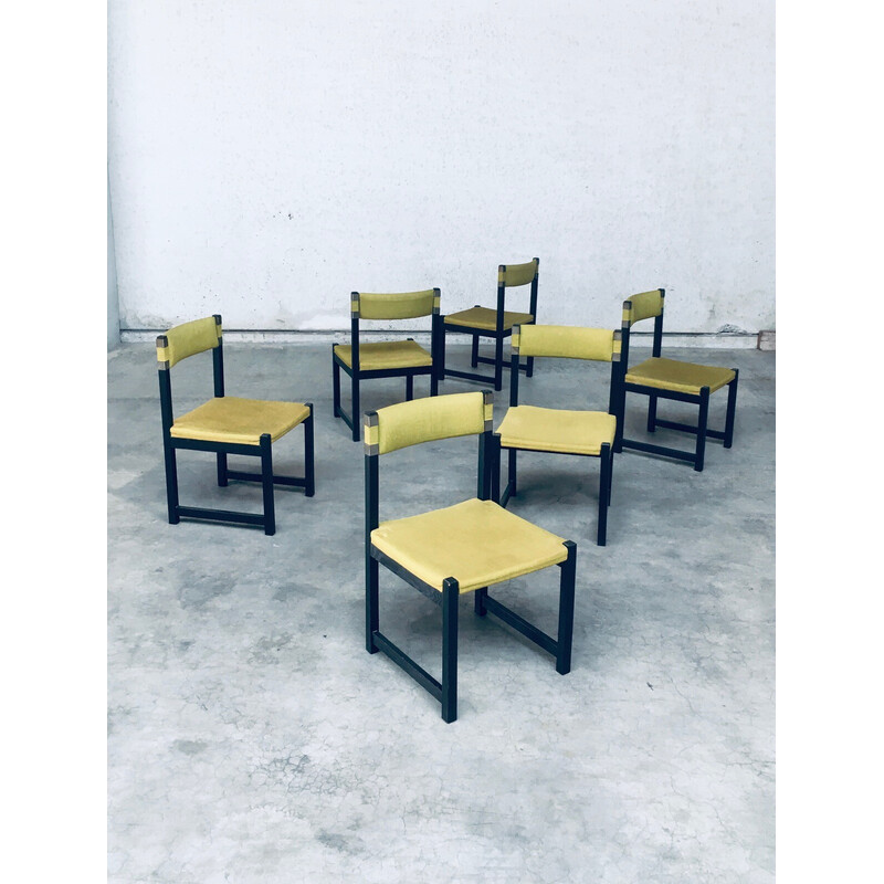 Set of 6 midcentury dining chairs by J. Batenburg for Mi, Belgium 1969