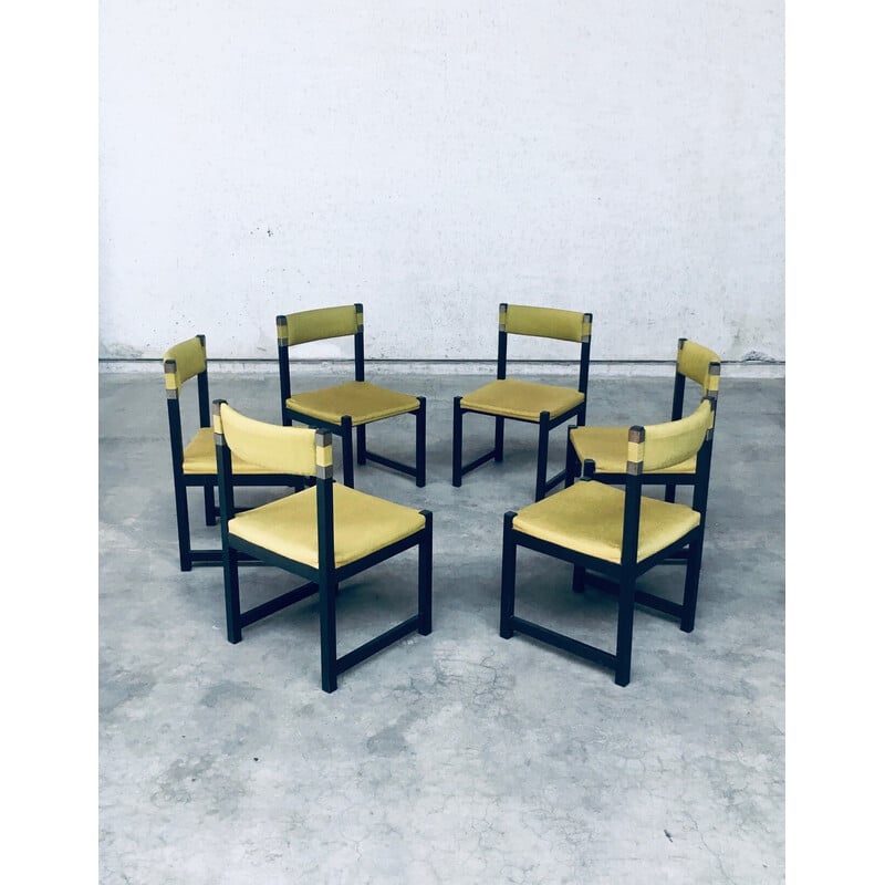 Conjunto de 6 cadeiras de jantar de meados do século por J. Batenburg para Mi, Bélgica 1969