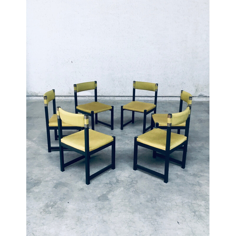 Set of 6 midcentury dining chairs by J. Batenburg for Mi, Belgium 1969