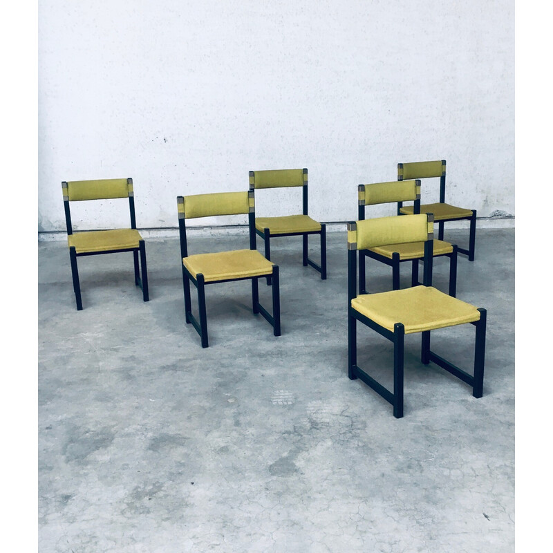 Set of 6 midcentury dining chairs by J. Batenburg for Mi, Belgium 1969