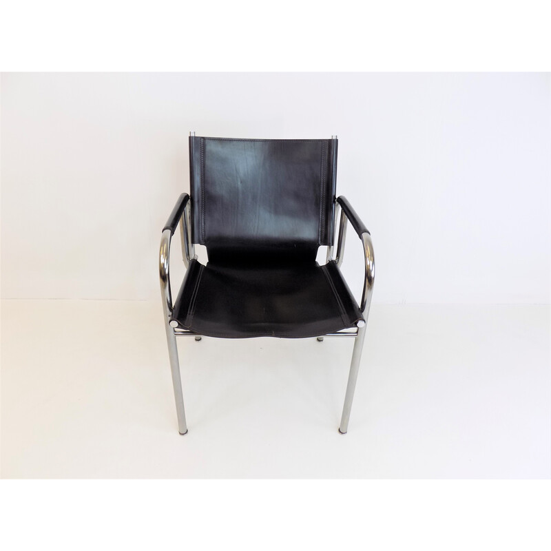Vintage Strässle He leather armchair by Hans Eichenberger, 1960s