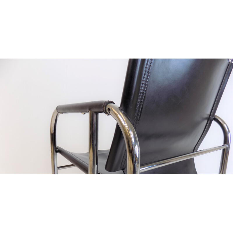 Vintage Strässle He leather armchair by Hans Eichenberger, 1960s