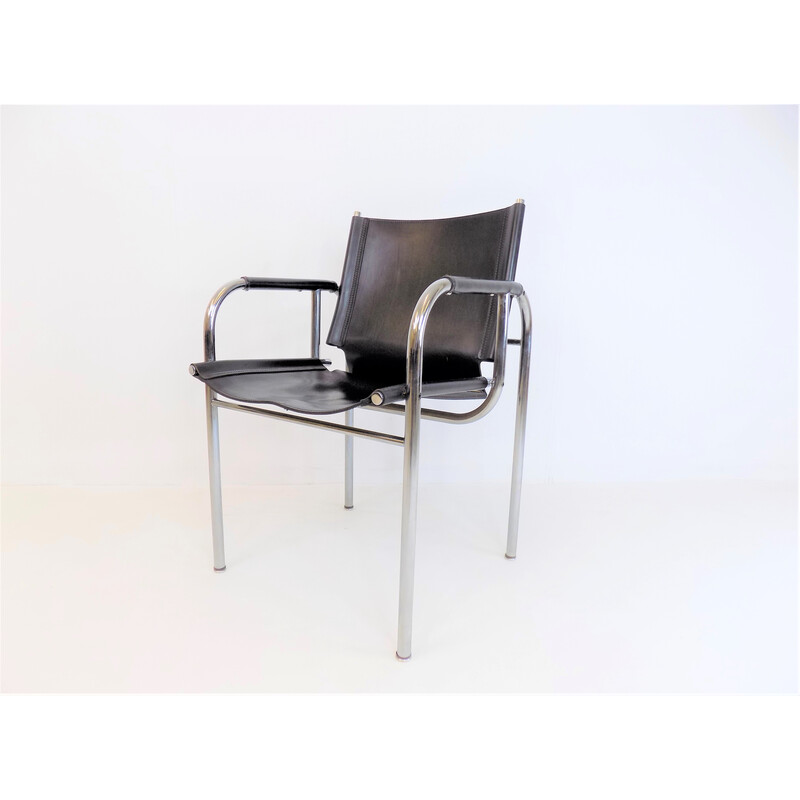 Vintage Strässle He leather armchair by Hans Eichenberger, 1960s