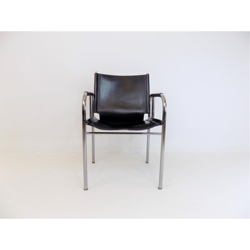 Vintage Strässle He leather armchair by Hans Eichenberger, 1960s