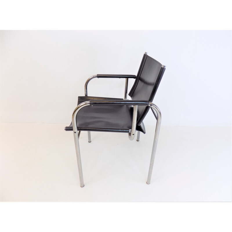 Vintage Strässle He leather armchair by Hans Eichenberger, 1960s