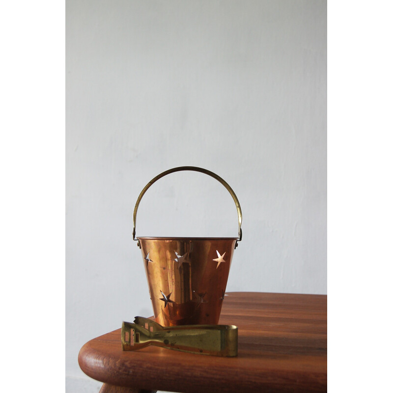 Swedish vintage copper ice bucket by Mitab Karlshamn