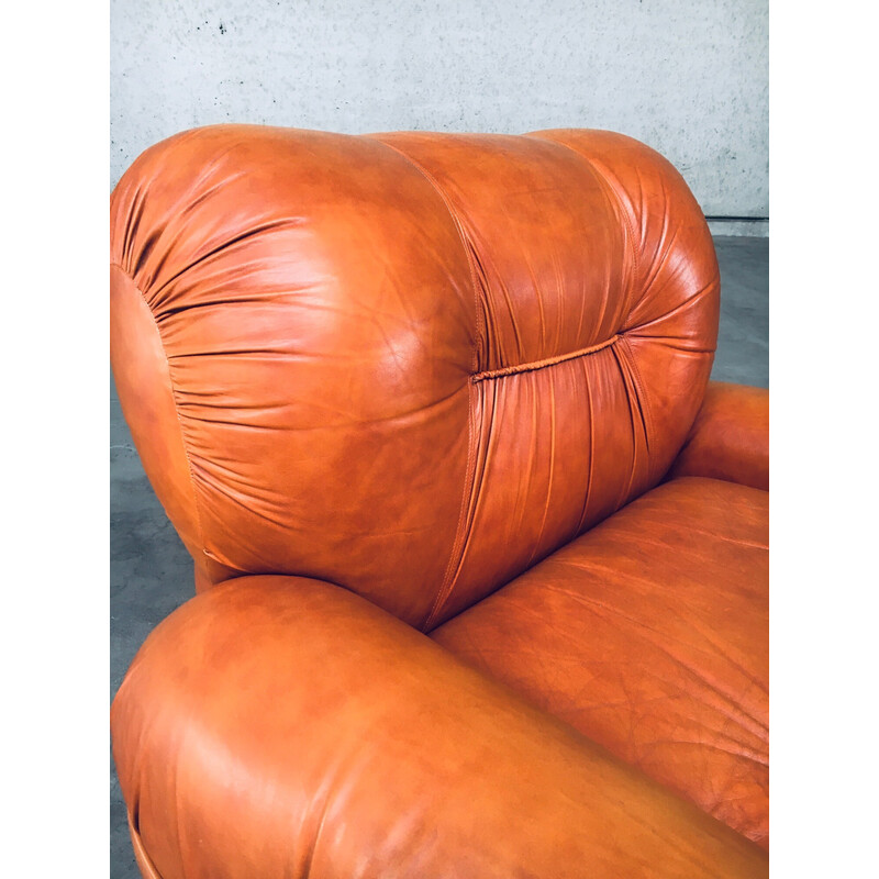 Paire de fauteuils italiens vintage en cuir, 1970