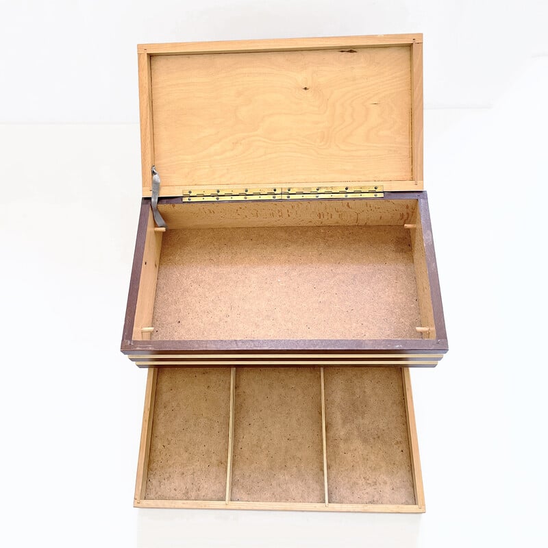 Scandinavian vintage wooden jewelry box, Germany 1960