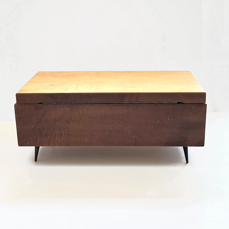 Scandinavian vintage wooden jewelry box, Germany 1960