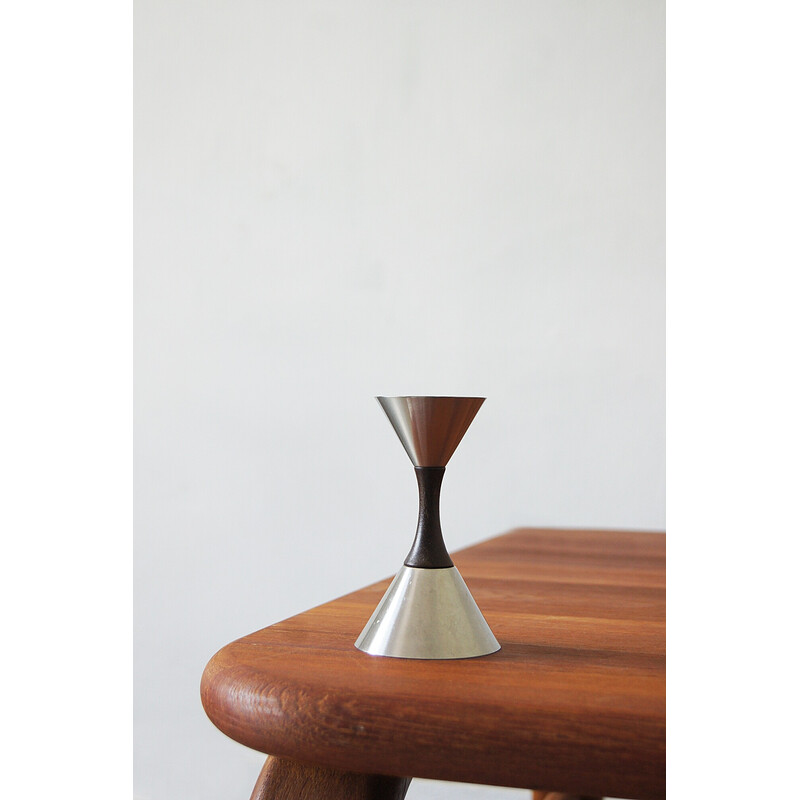 Vintage stainless steel and teak bell by Arthur Salm for As, Sweden 1960