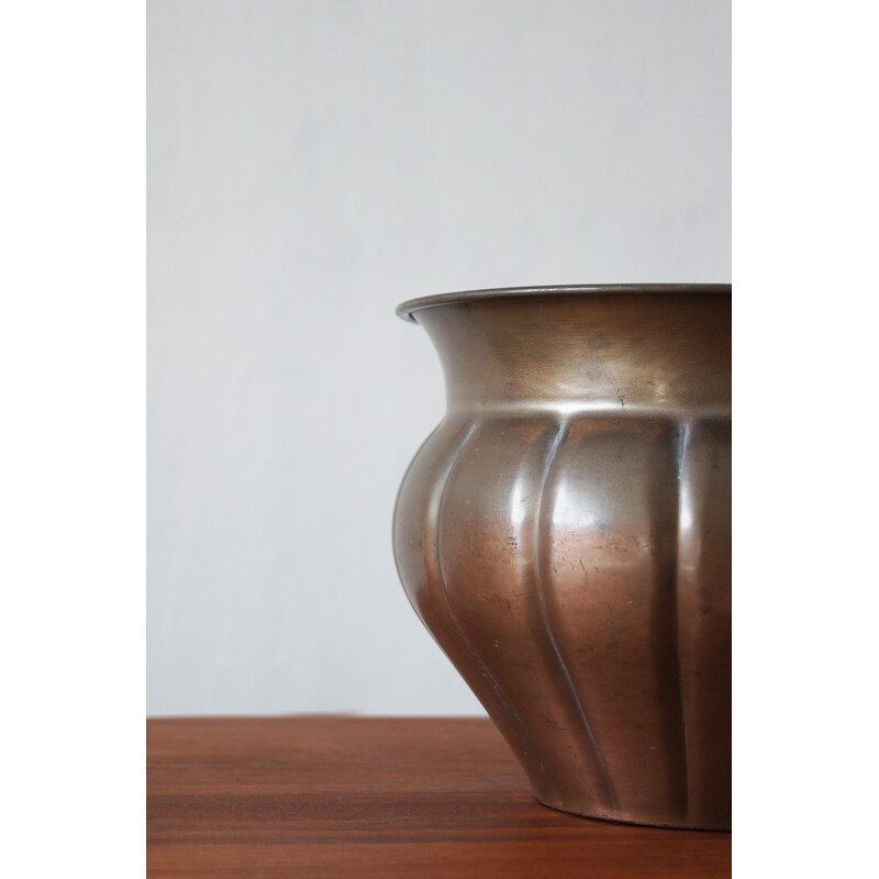 Vintage copper plant pot by Eugen Zint, Germany 1940