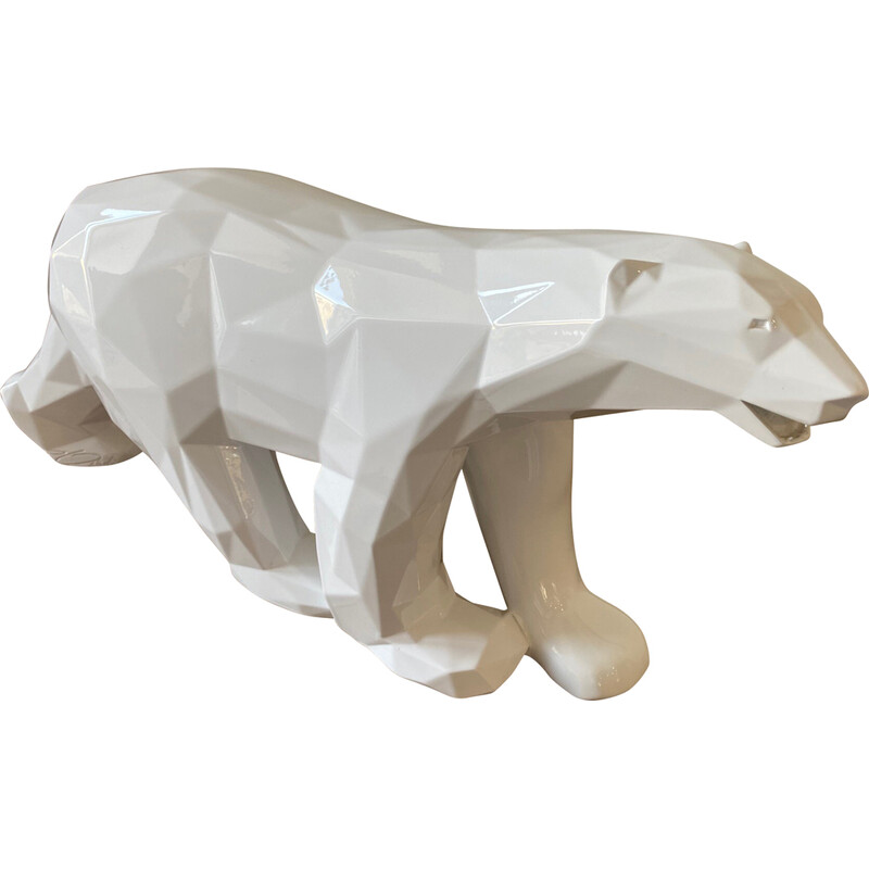 Vintage polar bear sculpture in resin by Richard Orlinski for Dixit Arte