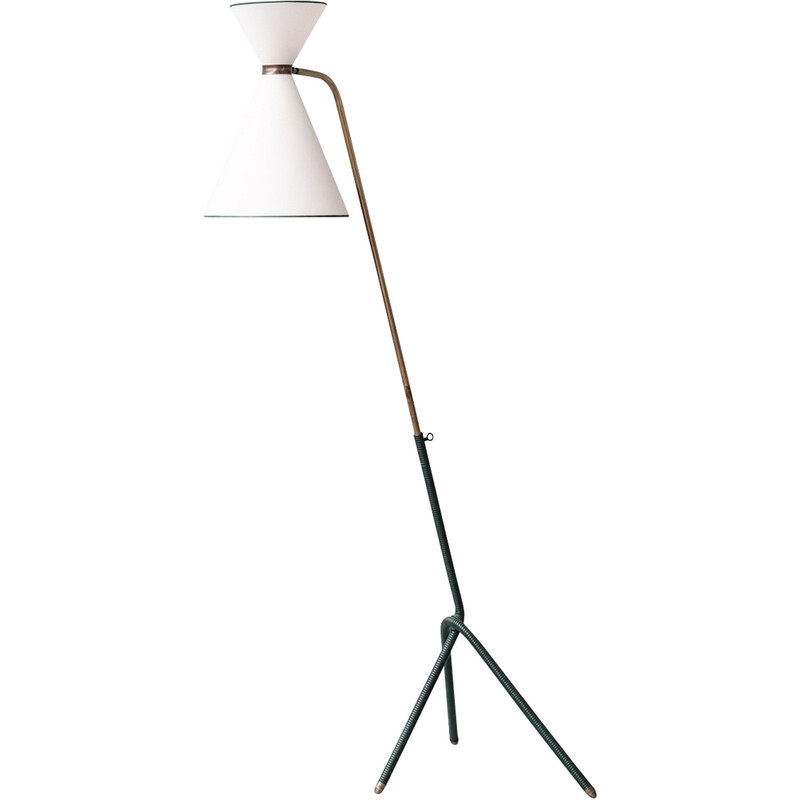 Vintage Diabolo floor lamp in brass, France 1950