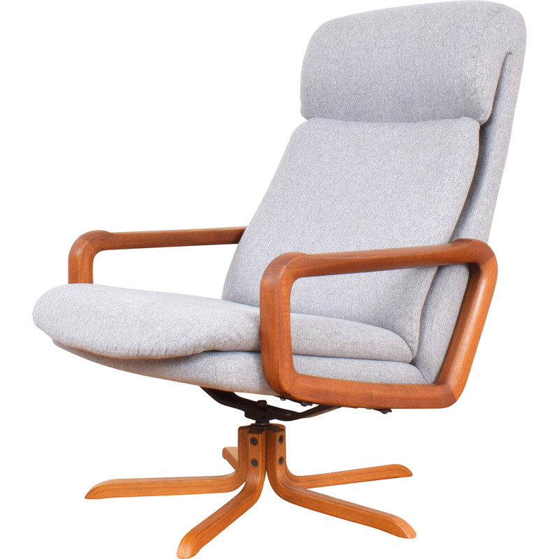 Fauteuil de bureau pivotant danois vintage en teck, 1960