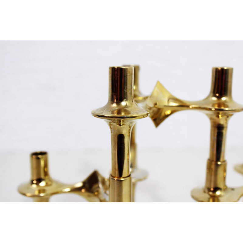 Set of 3 vintage modular candleholders by Fritz Nagel, 1970