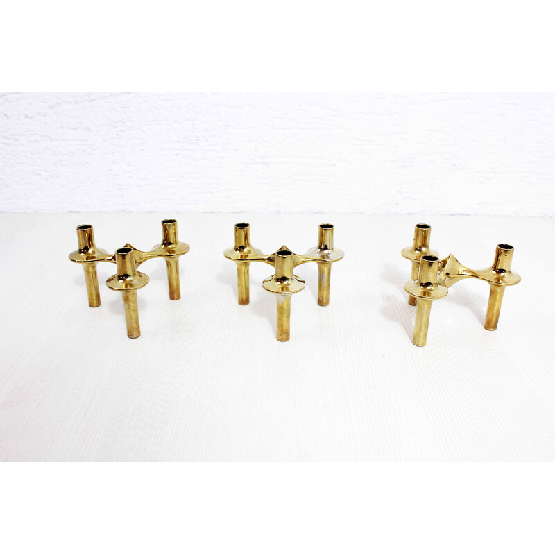 Set of 3 vintage modular candleholders by Fritz Nagel, 1970