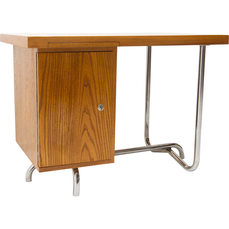 Vintage Bauhaus tubular desk, Czechoslovakia 1930