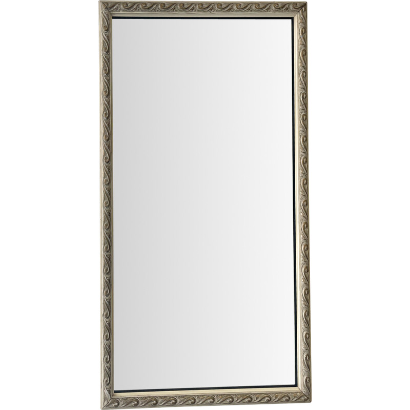 Vintage decorative white frame wall mirror, 1960-1970