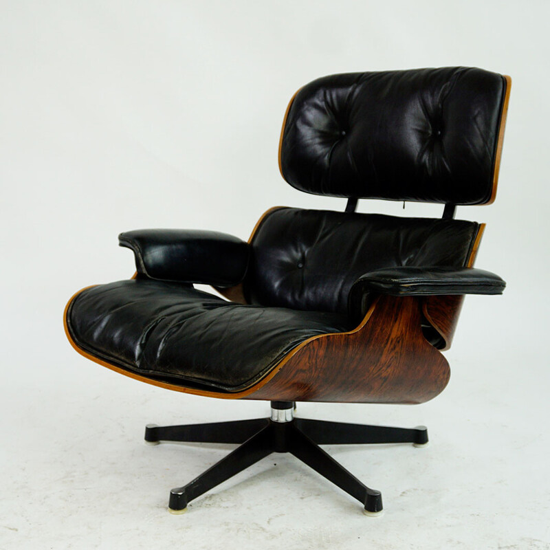 Sessel aus Palisanderholz mit Fußstütze mod von Ray und Charles Eames für Herman Miller, 1956