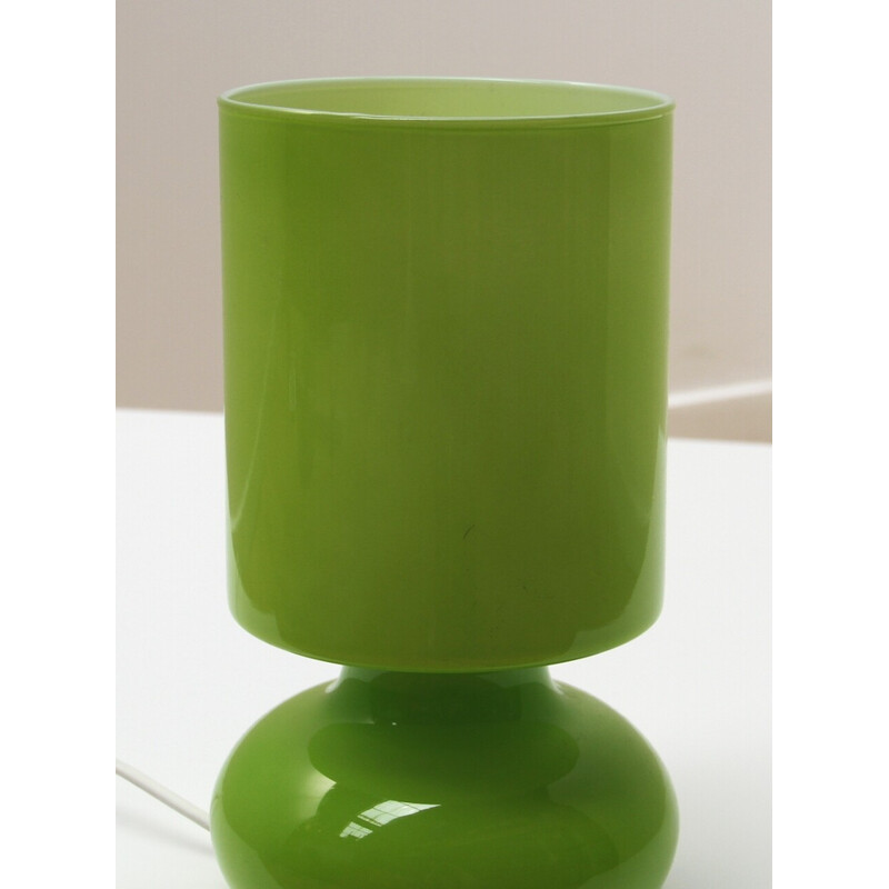 Vintage green glass bedside lamp by Ikea, 1980