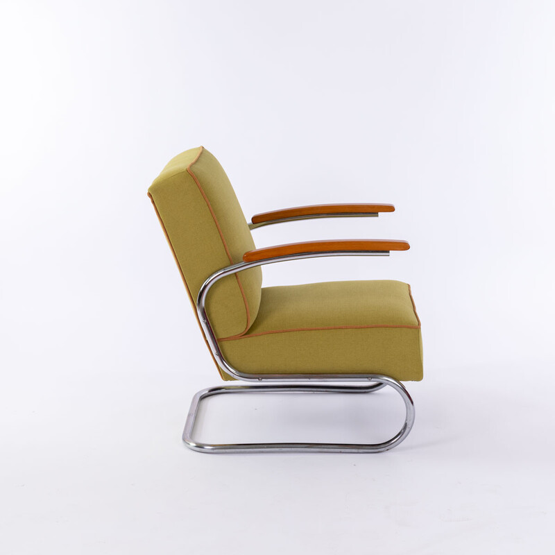 Paire de fauteuils cantilever vintage Bauhaus en acier chromé, 1930