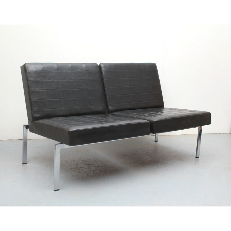 Vintage leatherette and metal sofa, 1960