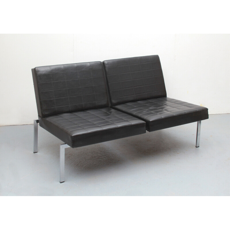 Vintage leatherette and metal sofa, 1960