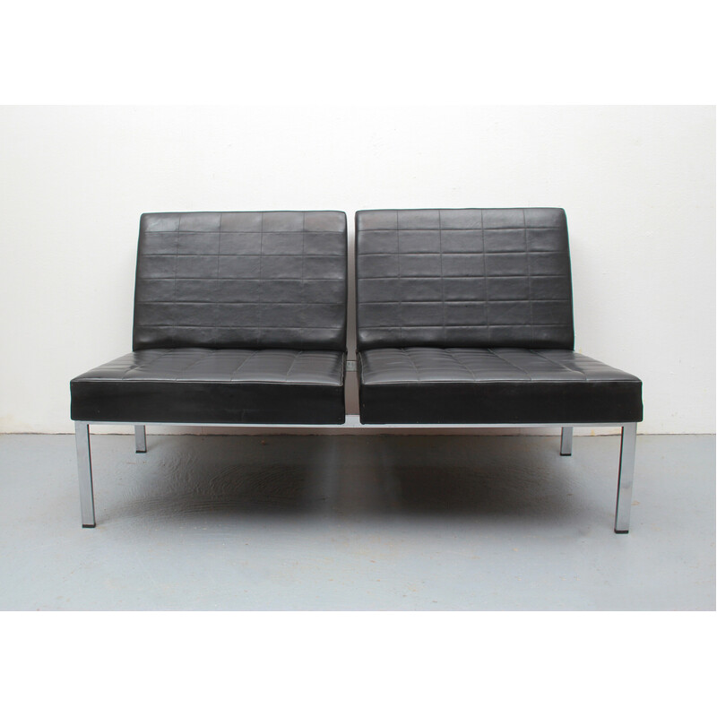 Vintage leatherette and metal sofa, 1960