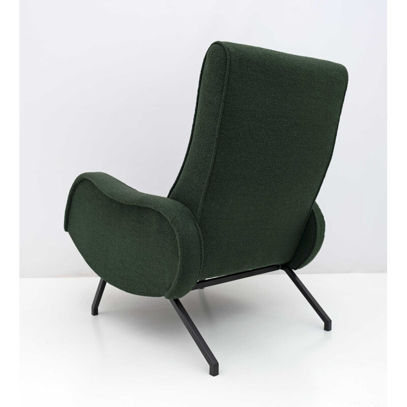 Vintage recliner armchair in buckle in the style of Zanuso, Italy 1950