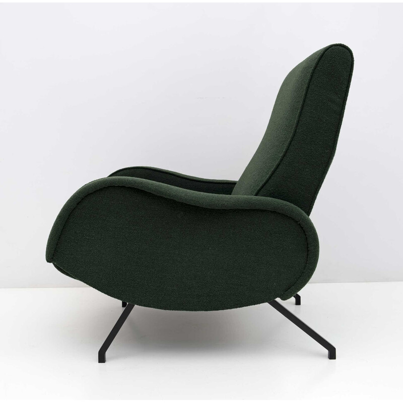 Vintage recliner armchair in buckle in the style of Zanuso, Italy 1950