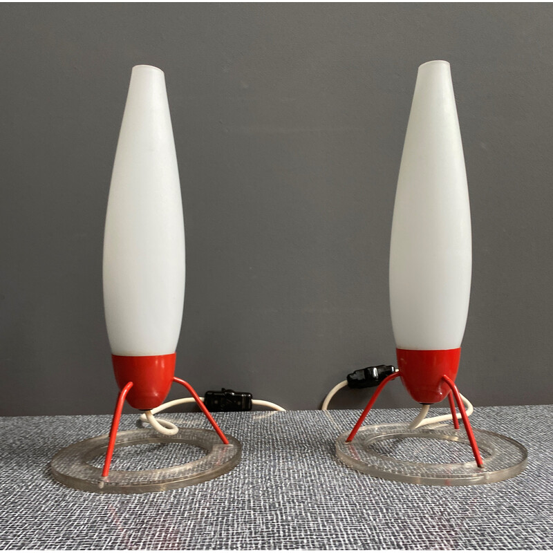 Pair of vintage desk lamps model 1616 by Napako, 1960