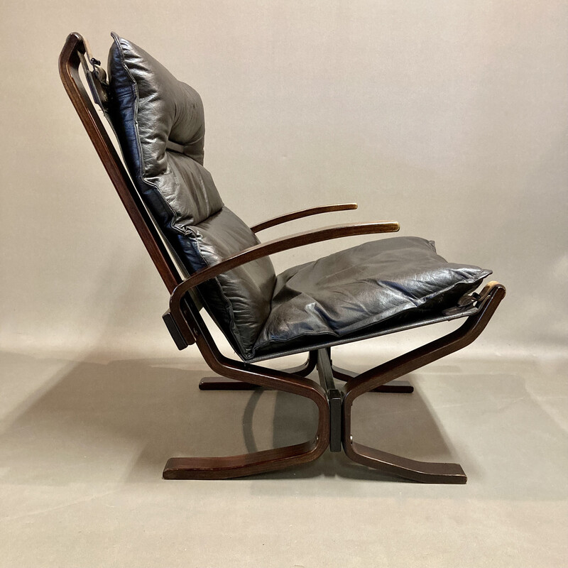 "Scandinavian design" vintage hanging armchair in leather, 1950