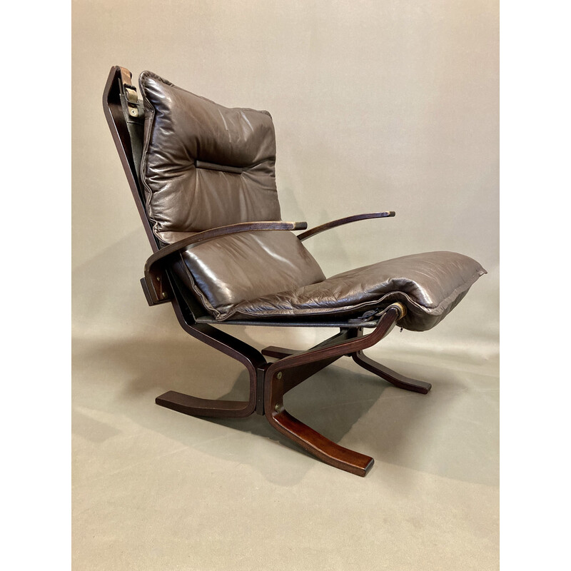 Pair of vintage "Scandinavian design" leather armchairs, 1950