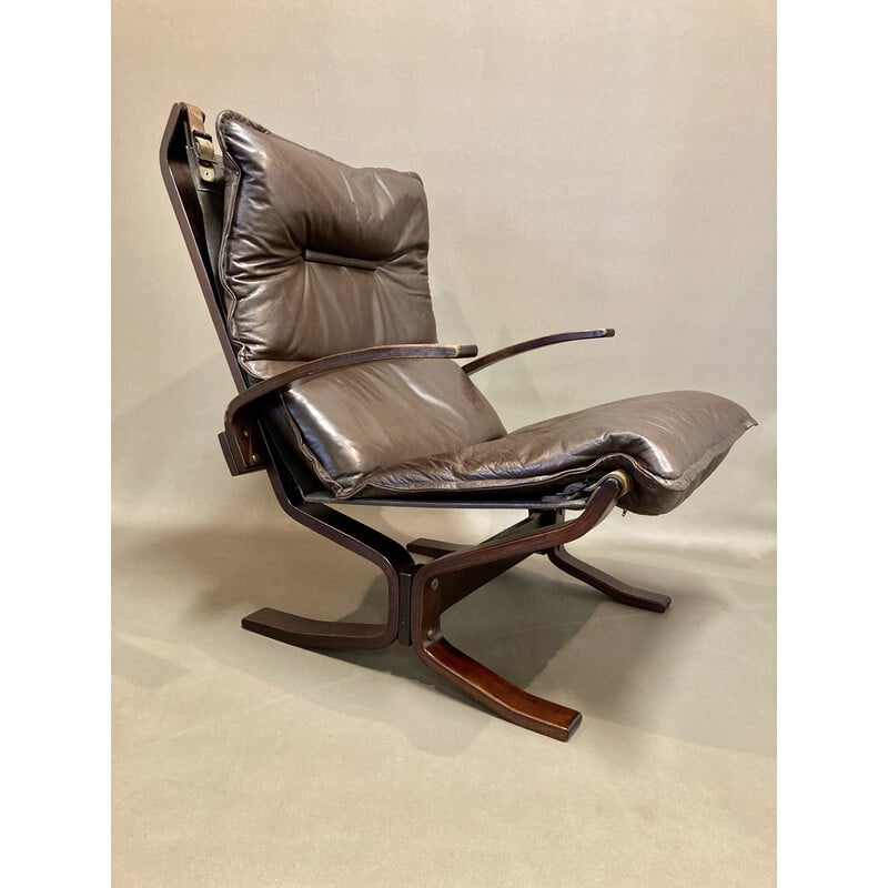 Paire de fauteuils "design scandinave" vintage en cuir, 1950