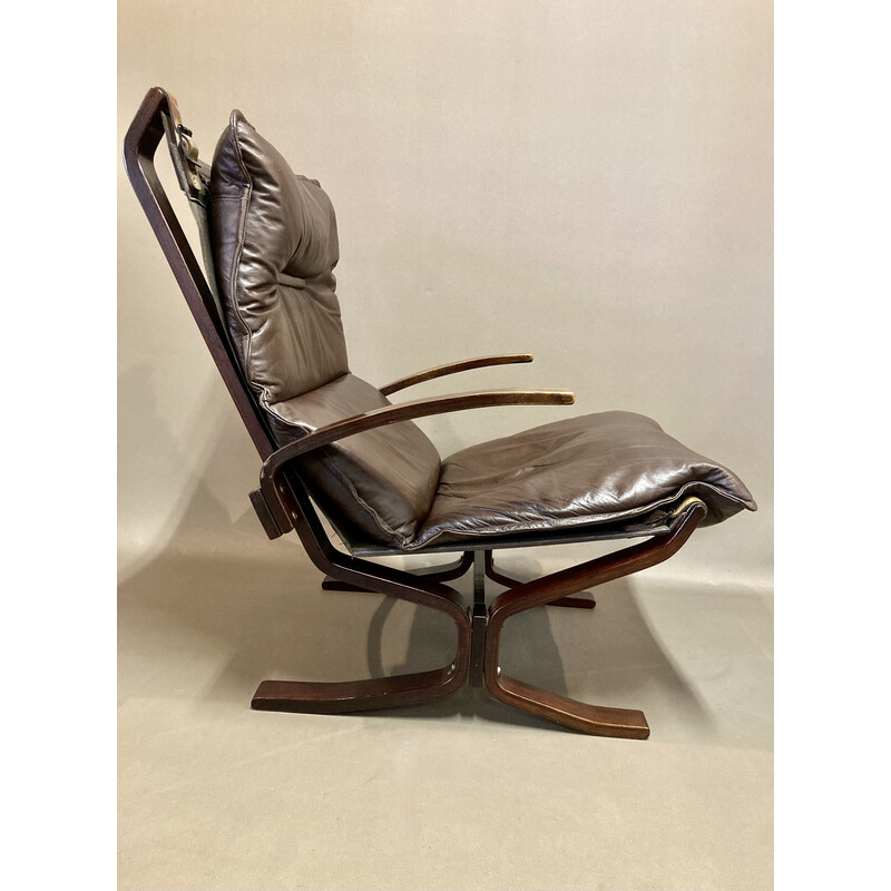 Pair of vintage "Scandinavian design" leather armchairs, 1950