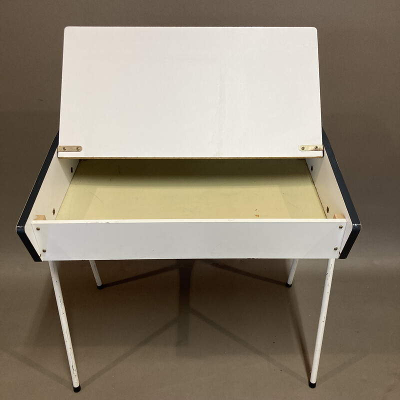 Vintage children's desk with built-in storage, 1950