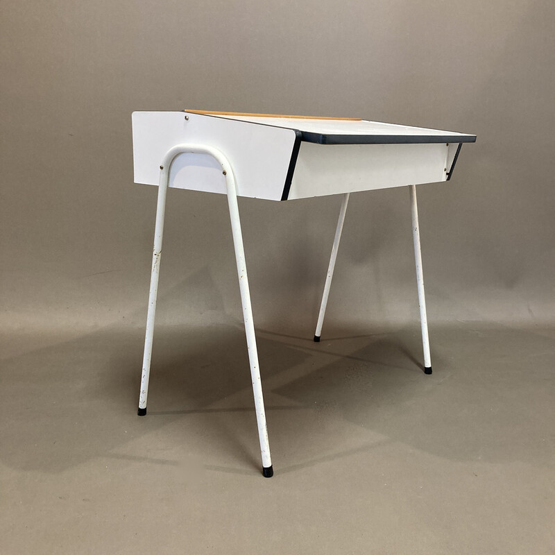 Vintage children's desk with built-in storage, 1950