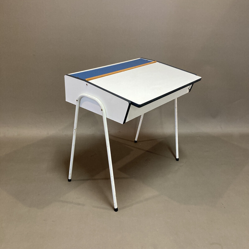 Vintage children's desk with built-in storage, 1950