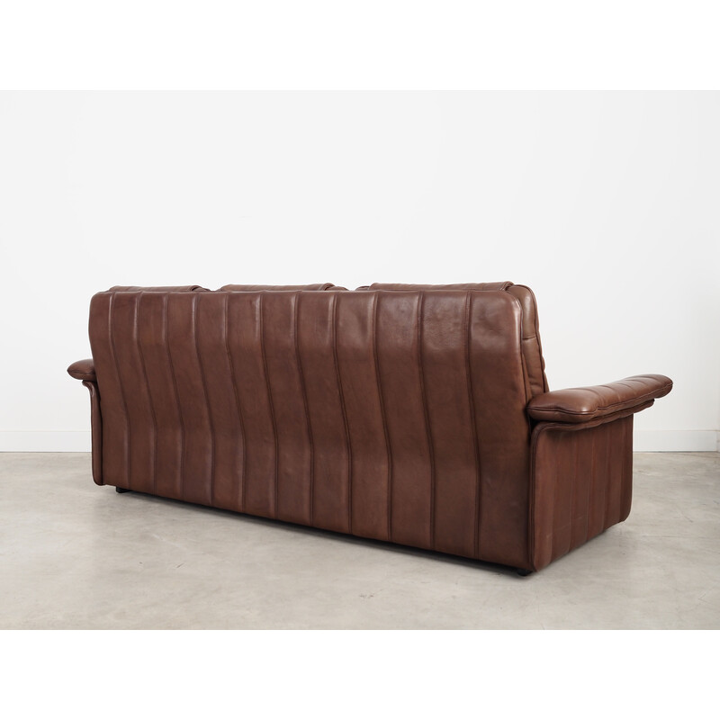 Vintage brown leather sofa by De Sede, Swiss 1970s