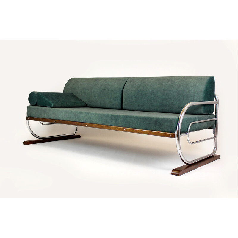 Vintage Bauhaus Sofa aus Chromstahlrohr von Hynek Gottwald, 1930er Jahre