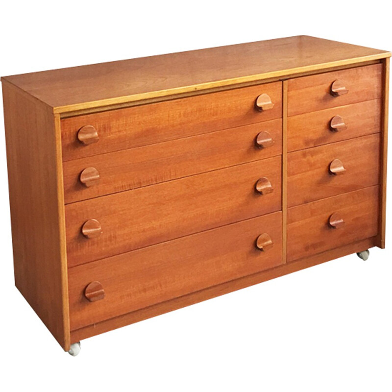 Mid century Stag Cantata 8 drawer chest of drawers on castors by John & Silvia Reid - 1960s