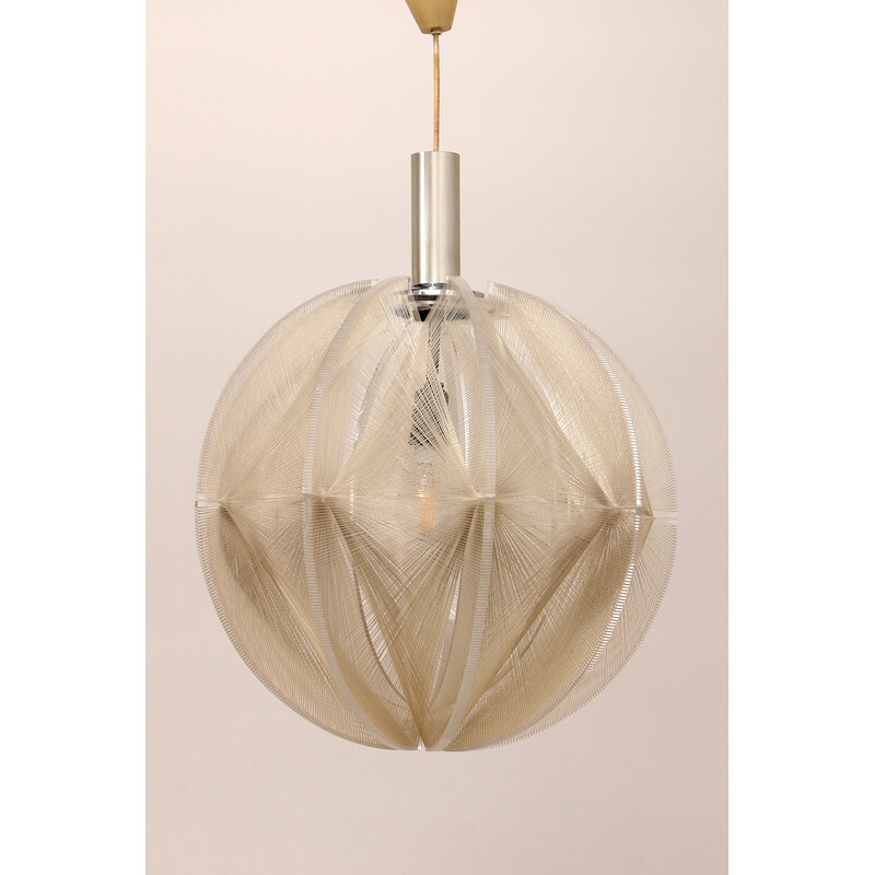 Vintage nylon draad Swag hanglamp van Paul Secon voor Sompex, Duitsland 1960