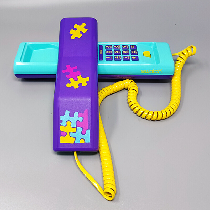 Vintage swatch twin phone "Puzzle" with box, 1980s