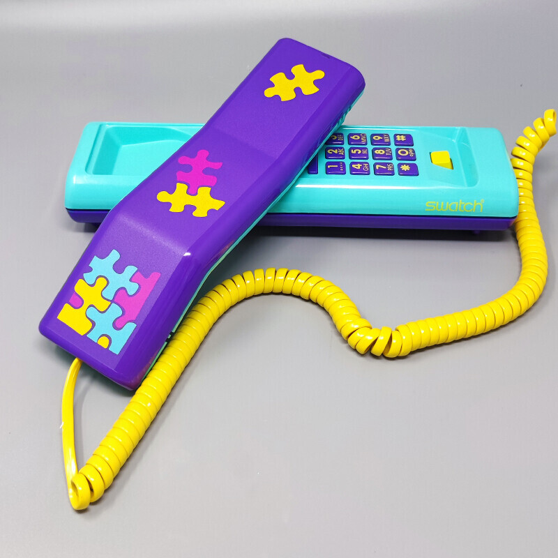 Téléphone jumelé vintage "Puzzle" avec boîte, 1980