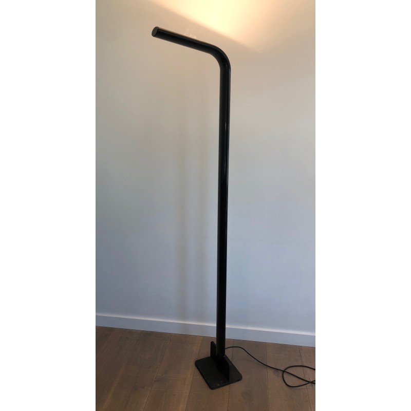 Vintage black lacquered metal floor lamp, 1970