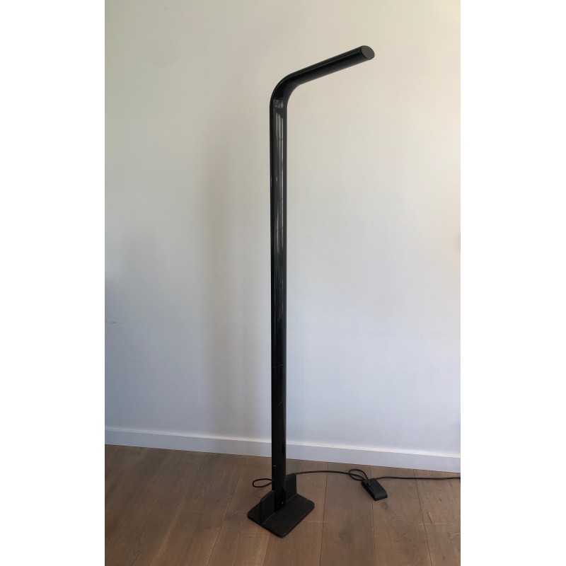 Vintage black lacquered metal floor lamp, 1970