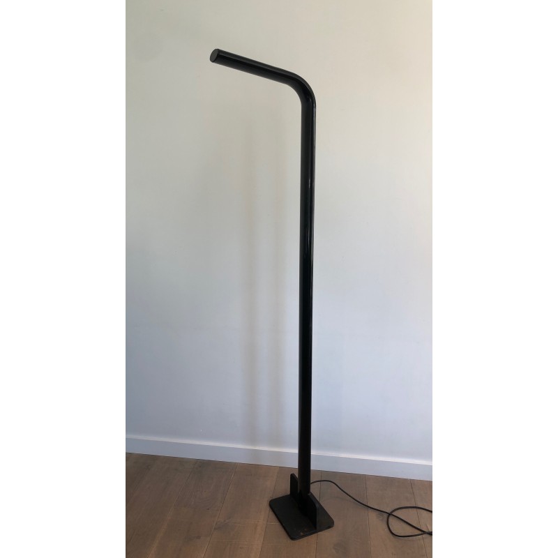 Vintage black lacquered metal floor lamp, 1970